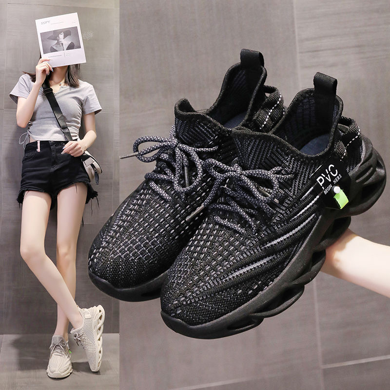 women's sneaker new all-match soft bottom dad shoes student mesh breathable flyknit casual shoes light running shoes details Picture
