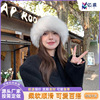 cross-border plush new mongolian hat cold protection in autumn and winter warm thickened bucket hat winter earflaps fox fur bucket hat Item Picture