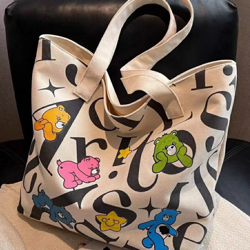 student's canvas bag women's large capacity tote commuter bag all-matching printed mummy bag portable shoulder bag shopping bag women Application Scenario