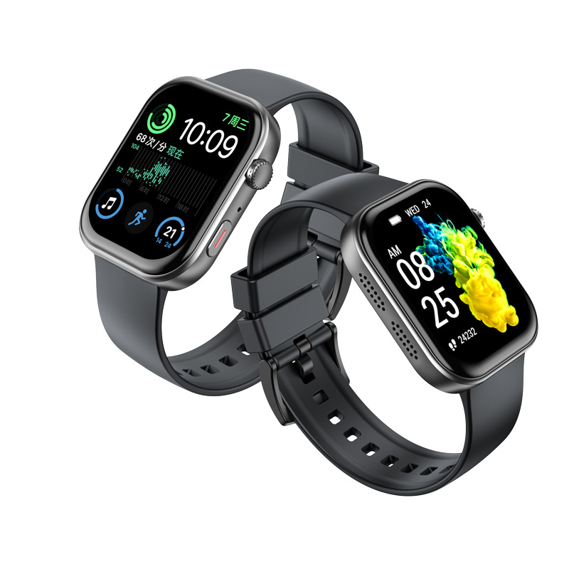 mq07 cross-border new ai smart watch sports heart rate blood oxygen monitoring black technology information reminder bluetooth full figure