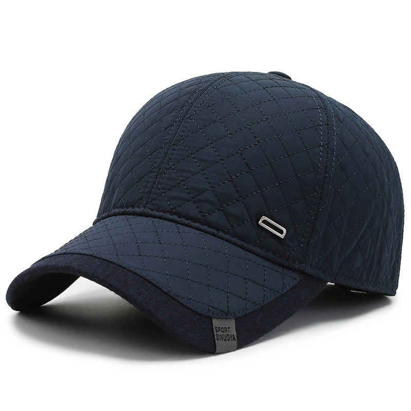 middle-aged and elderly winter hat men's wind-proof cap cold-proof baseball cap fleece-lined thickened peaked cap earflaps warm cotton-padded cap Specification drawing