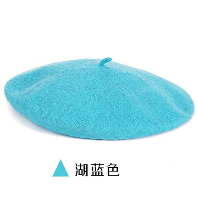 cross-border hat female wool beret vintage british woolen knitted painter cap adult autumn and winter warm hat full figure