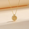 s925 silver necklace ancient fashion the eight auspicious symbols compass necklace rotatable pendant zircon sweater chain jewelry details Picture