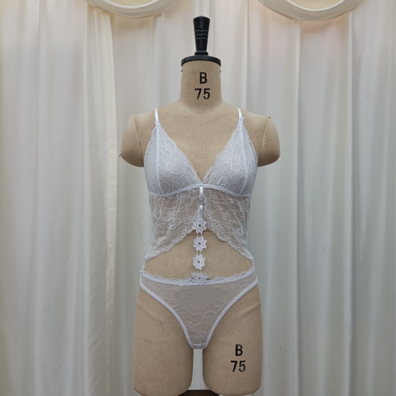 蕾丝吊带性感连体衣内衣内裤一体式蕾丝束腰内衣全蕾丝半透视睡衣详情14