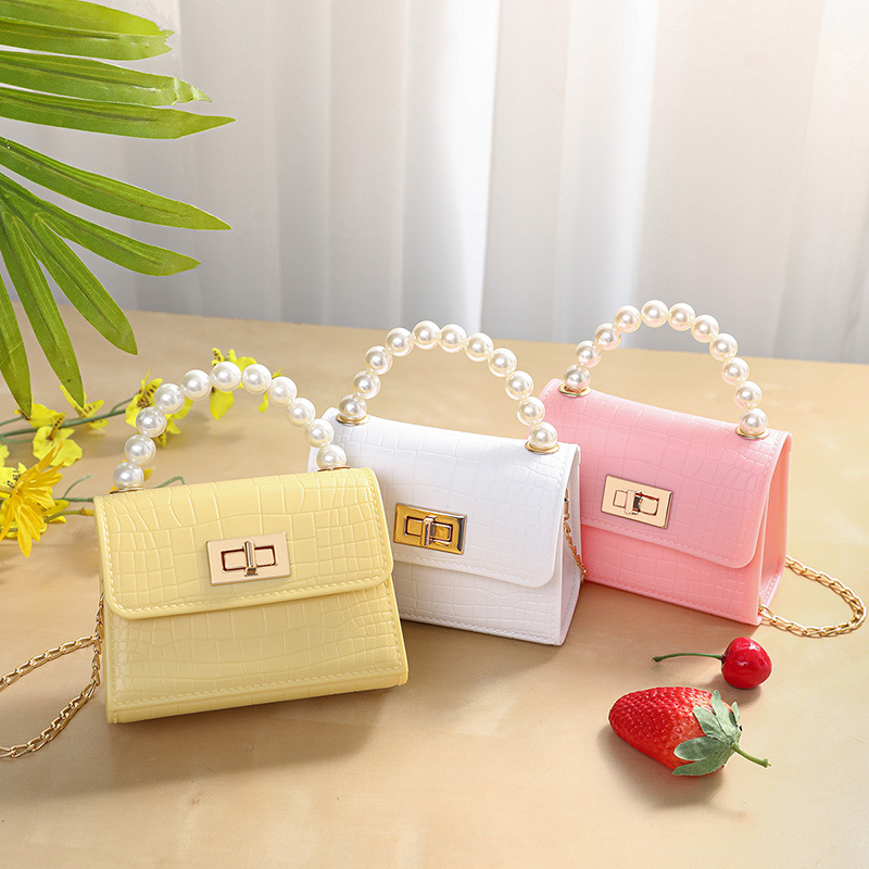 cross-border foreign trade crocodile pattern pearl hand gel bag women's shoulder bag crossbody bag bags mobile phone casual bag details Picture