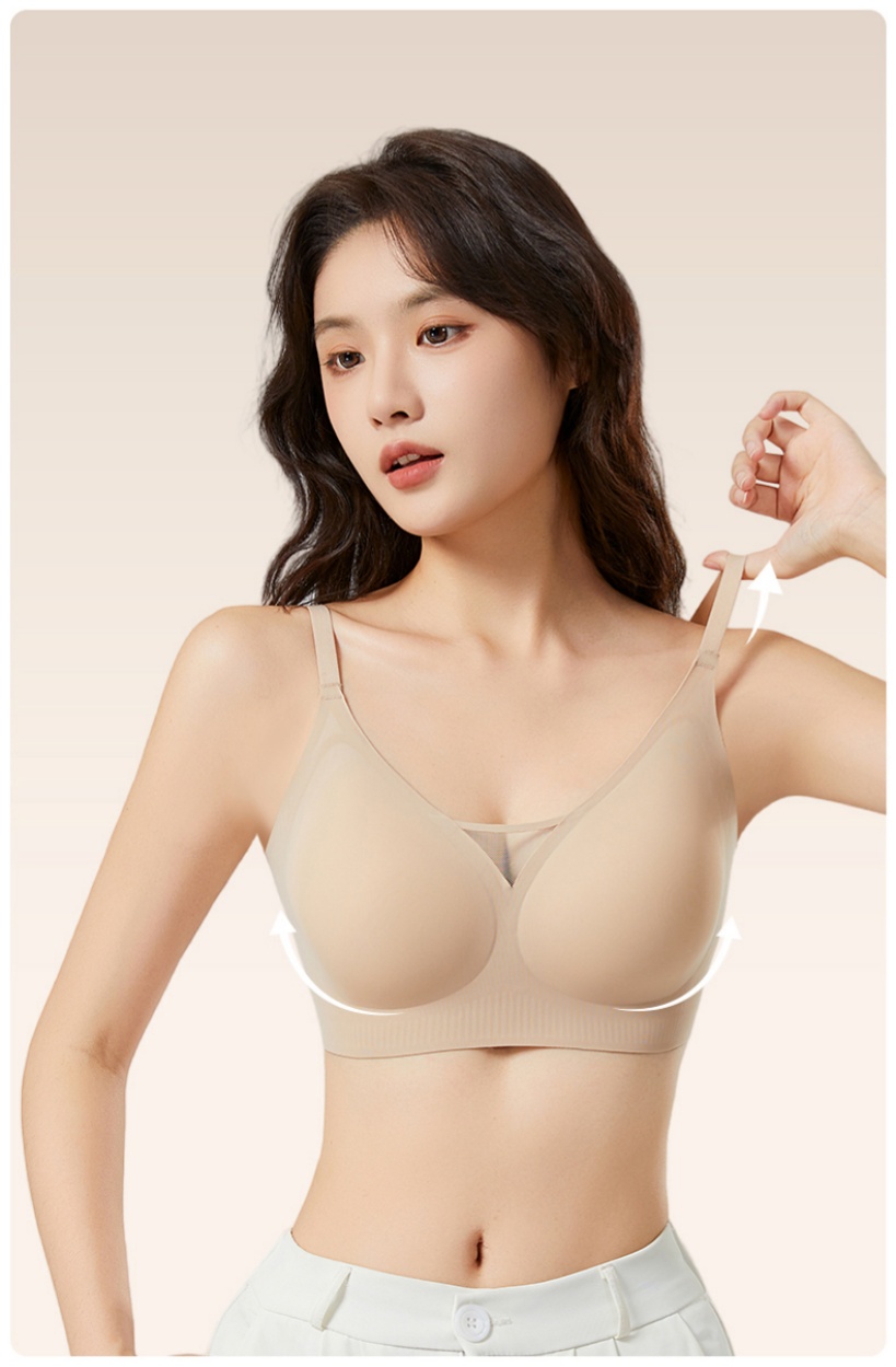 无痕内衣大胸显小网纱透气软支撑舒适柔软文胸防走光抹胸式背心详情15