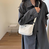 one piece dropshipping simple fashion in europe and america one-shoulder small cloth bag female college student shopping leisure canvas messenger bag Item Picture