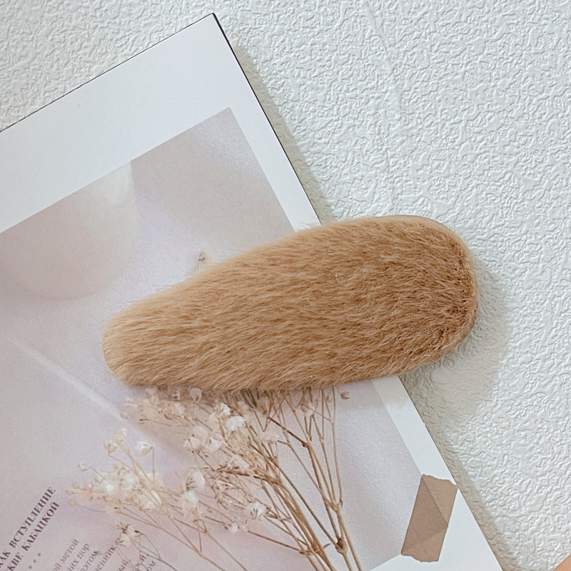 korean ins imitation rabbit fur plush barrettes internet celebrity autumn and winter sweet girl candy color fringe clip hairpin side full figure