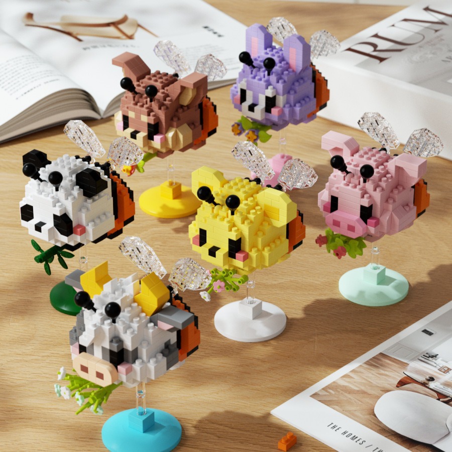 compatible with lego bee the hokey pokey animal cartoon lesser panda doll building blocks children's educational toys wholesale delivery Specification drawing