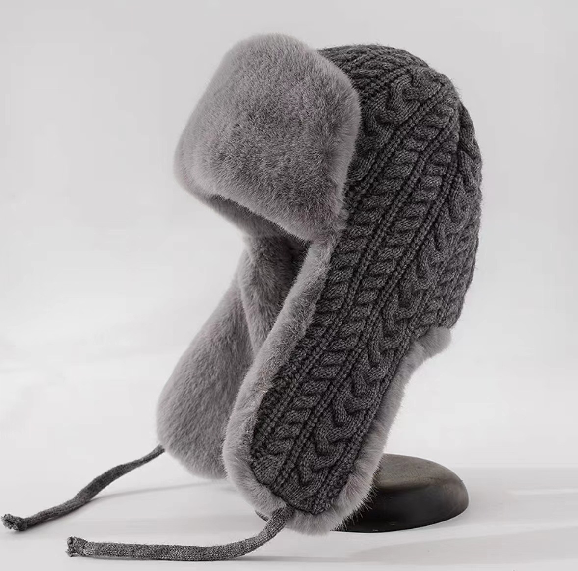 korean style winter fleece-lined thickened woolen cap children's cute knitted hat ear protection ski cap cycling thermal lei feng cap Application Scenario