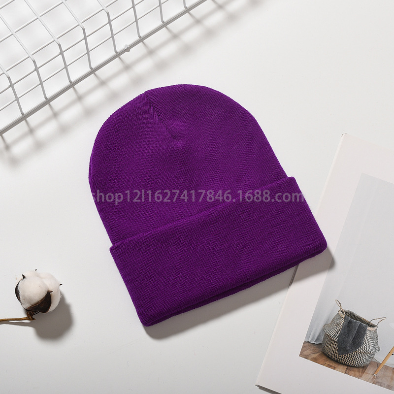 factory direct sales men's and women's light board knitted hat solid color acrylic woolen cap european and american aliexpress t amazon supply Application Scenario