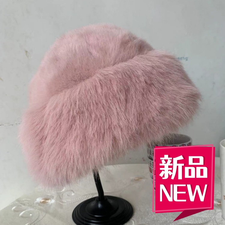 2024 autumn and winter environmental protection fox mink fur outdoor travel warm-keeping and cold-proof fashion wild mongolia head-wrapping hat Specification drawing
