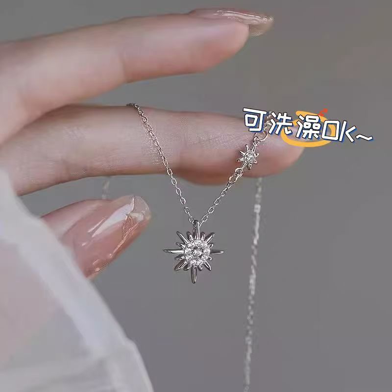 小芒星吊坠冷淡风爱心项链女轻奢小众ins高级感毛衣链锁骨链
