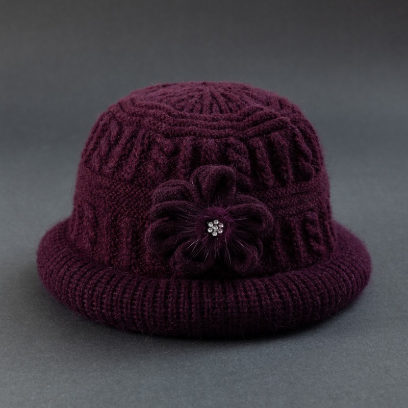 autumn and winter middle-aged and elderly thickened woolen cap old lady bucket hat children fleece-lined warm grandma knitted hat wholesale Application Scenario