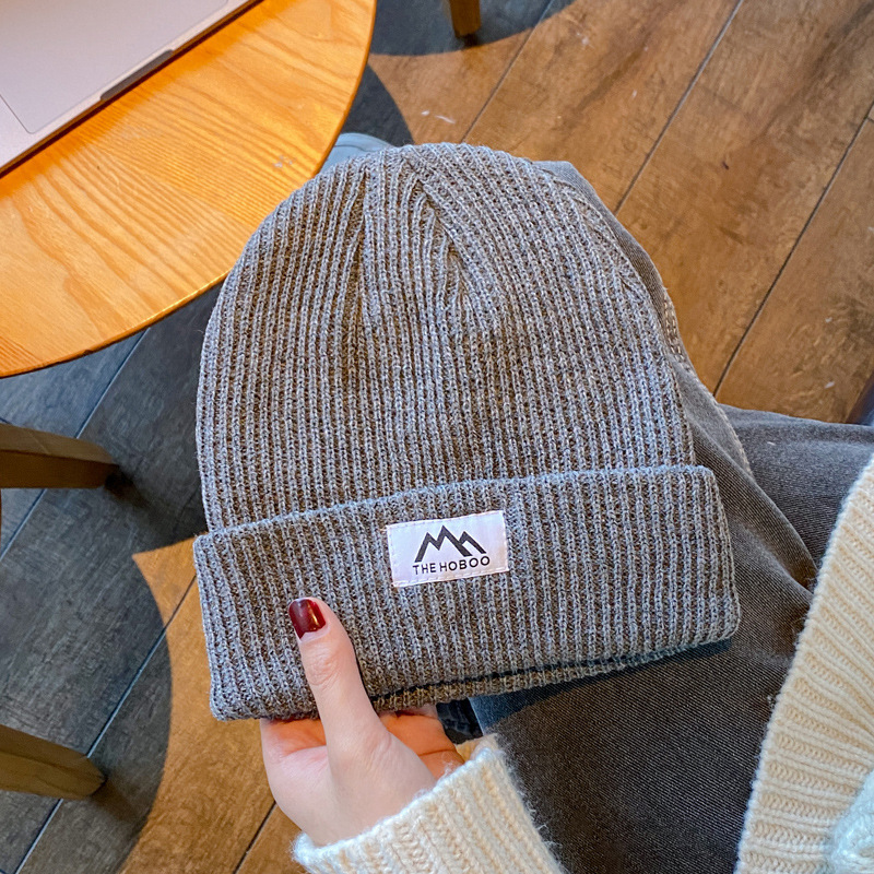 japanese fashion brand hat men's and women's wool hats autumn and winter knitted hat couple street thickened warm earflaps cap beanie hat full figure