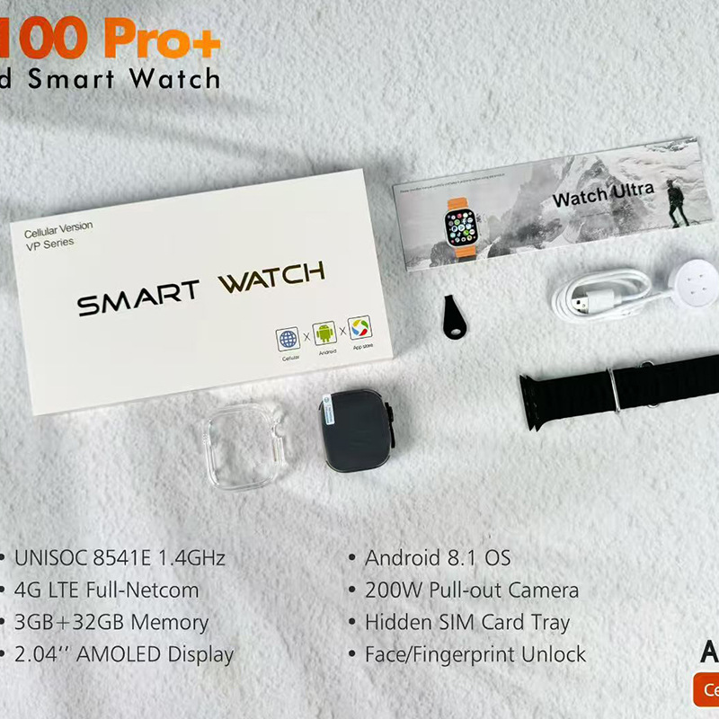 dw100 ultra card smart watch pull camera knob plus fingerprint two-in-one moss password full figure