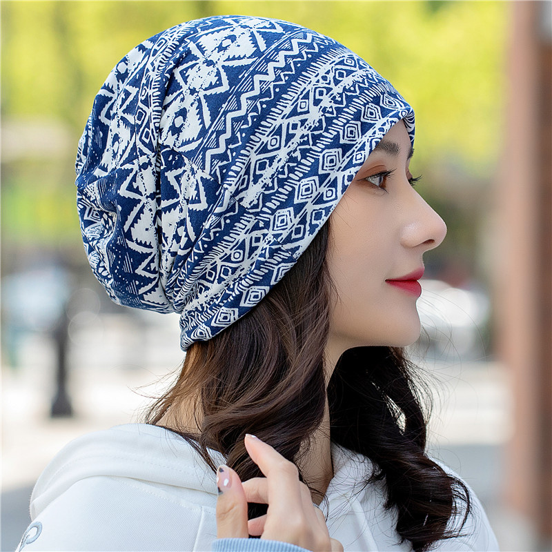 sleeve cap ethnic style series european and american korean style paisley head-wrapping hat cap for pregnant women pile heap cap dual-use scarf Specification drawing