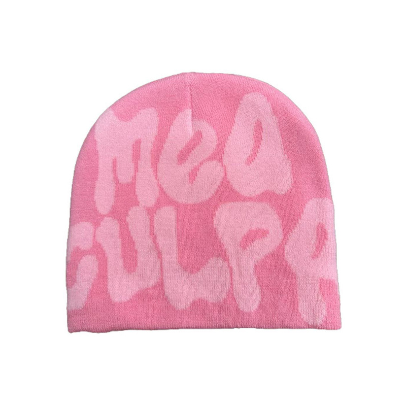 cross-border hot knitted hat hip hop letter mea beanie hat men and women street winter warm jacquard woolen cap Item Picture