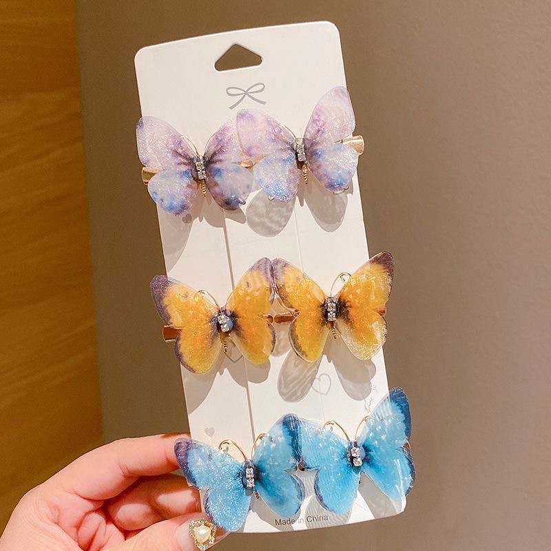 butterfly barrettes cute hairpin barrettes color children's hair accessories headdress wholesale hairpin bang clip side clip cross-border wholesale Application Scenario