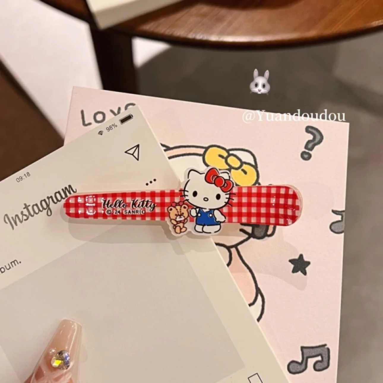 sanrio kitty ins duckbill clip bangs fun hair accessories headwear hairpin cute japanese style cartoon cute hairpin Application Scenario