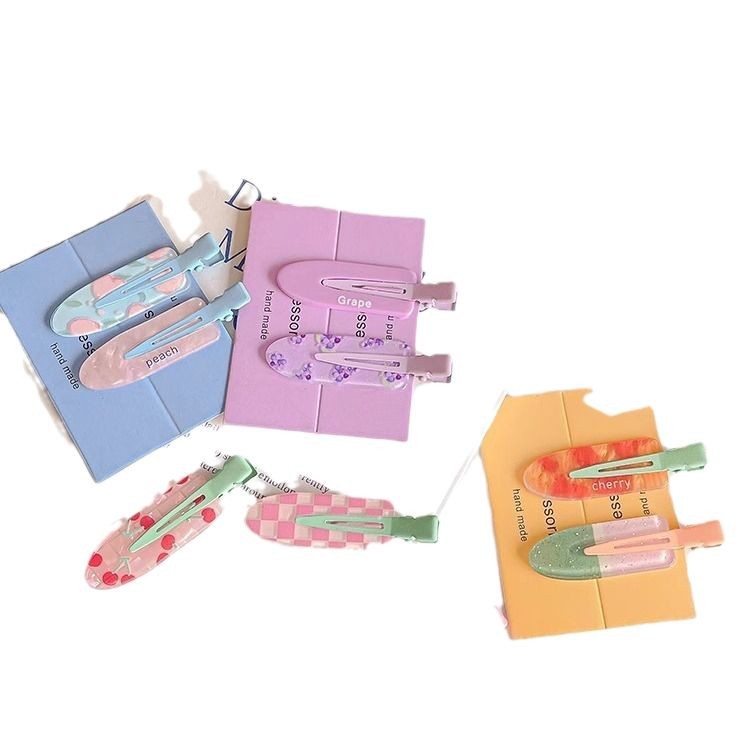 sweet cute juice seamless barrettes female forehead bang clip cosmetic clip ins hairpin broken hair hairpin headwear Item Picture