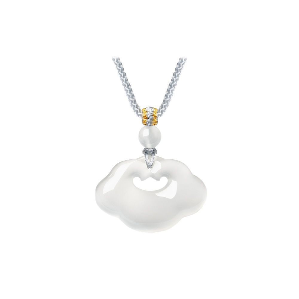 smiling face buddha white moonlight chalcedony pendant big belly buddha male jade necklace female birthday gift Item Picture