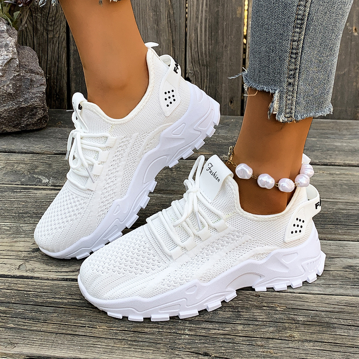 cross-border delivery shoes women's spring fashion new foreign trade running shoes mesh breathable platform shoes korean style sneakers Specification drawing