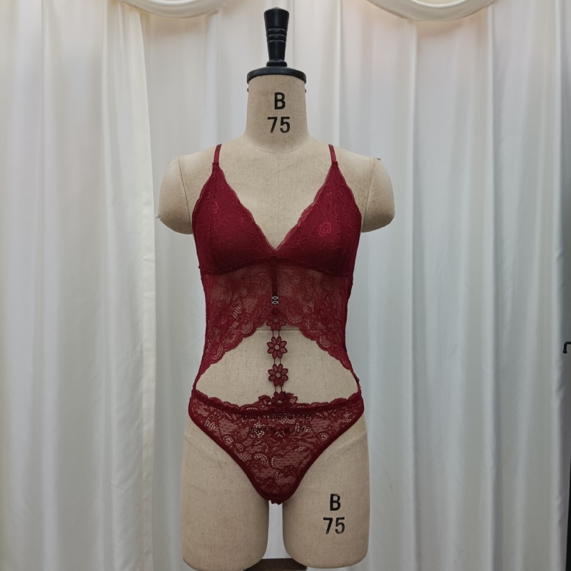 蕾丝吊带性感连体衣内衣内裤一体式蕾丝束腰内衣全蕾丝半透视睡衣详情15