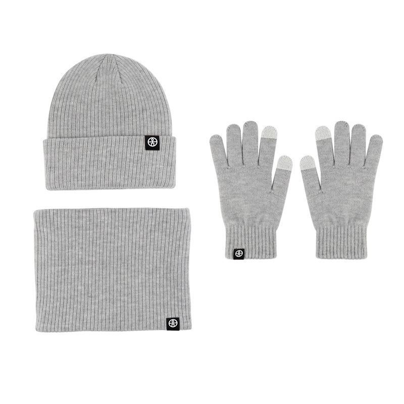 amazon winter hat men's fleece-lined thickened knitting hat, scarf and gloves three-piece suit warm hat for children full figure