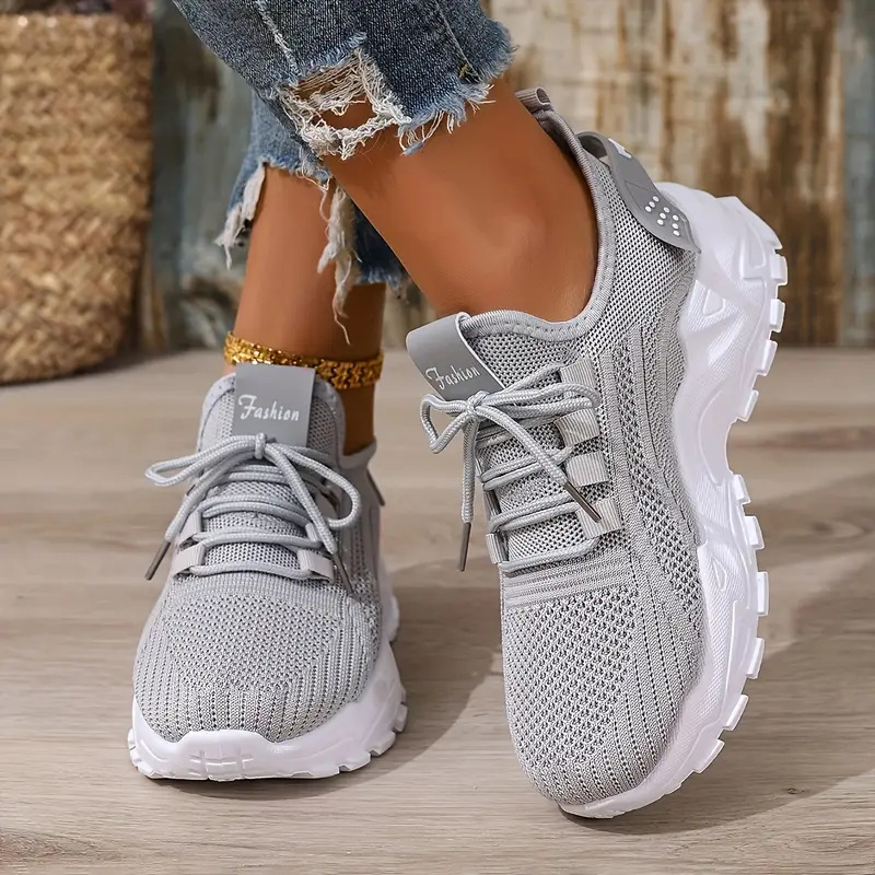cross-border delivery shoes women's spring fashion new foreign trade running shoes mesh breathable platform shoes korean style sneakers Item Picture
