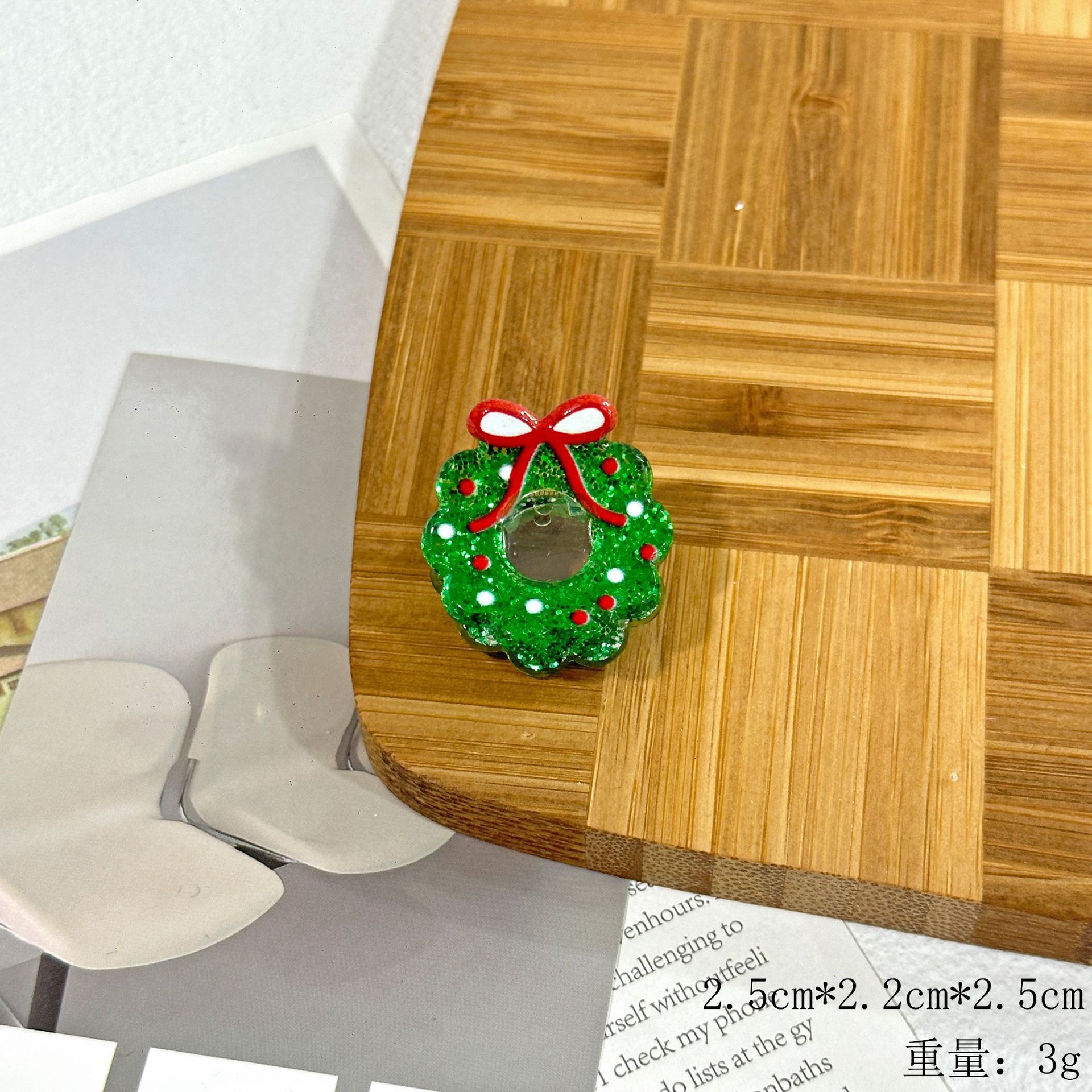 christmas series small flat clip christmas hat gingerbread man cute funny style holiday small hairclip bangs cropped hair clip children details Picture