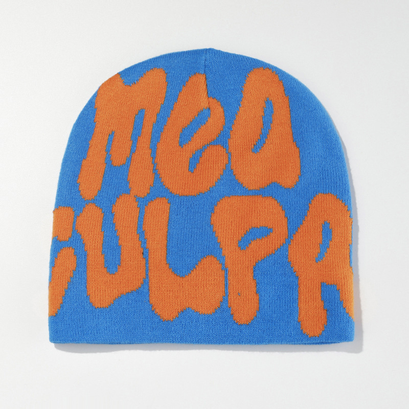 cross-border hot knitted hat hip hop letter mea beanie hat men and women street winter warm jacquard woolen cap Application Scenario