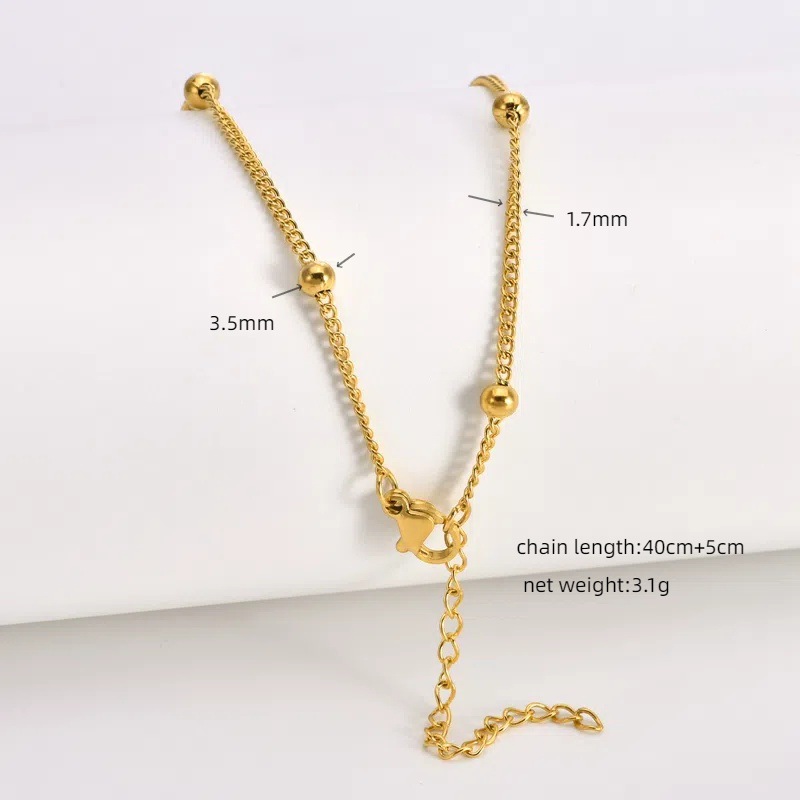 cross-border titanium steel necklace all-match 18k gold chain o-shaped chain hemp flowers chain blade chain stainless steel chain diy ornament Specification drawing