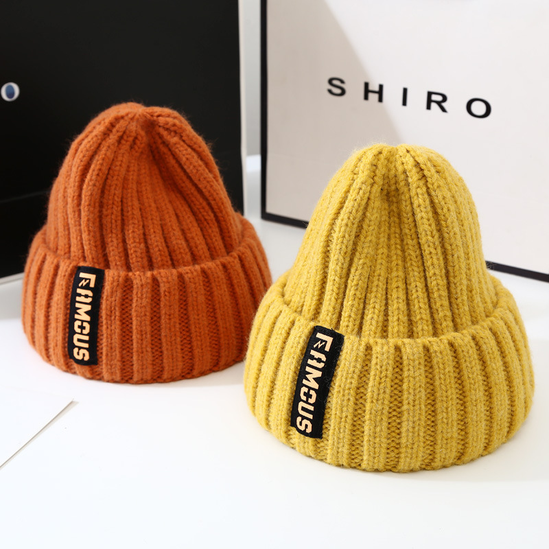 winter hat women's korean-style all-match fashion long label woolen cap winter internet celebrity warm ear protection closed toe knitted hat Specification drawing