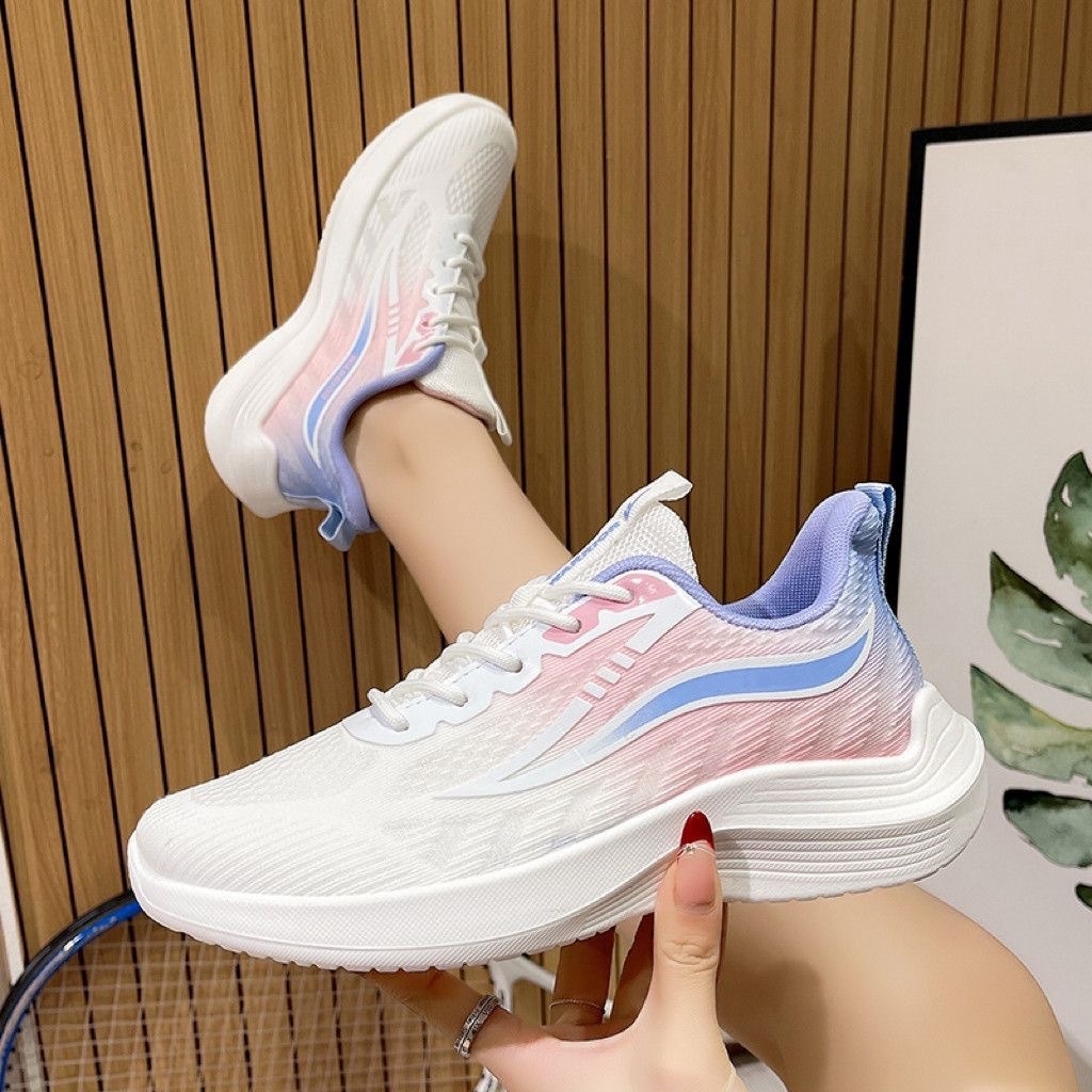 2025 new spring and autumn new lightweight running shoes sneaker breathable shock absorption soft bottom student women's casual running shoes details Picture