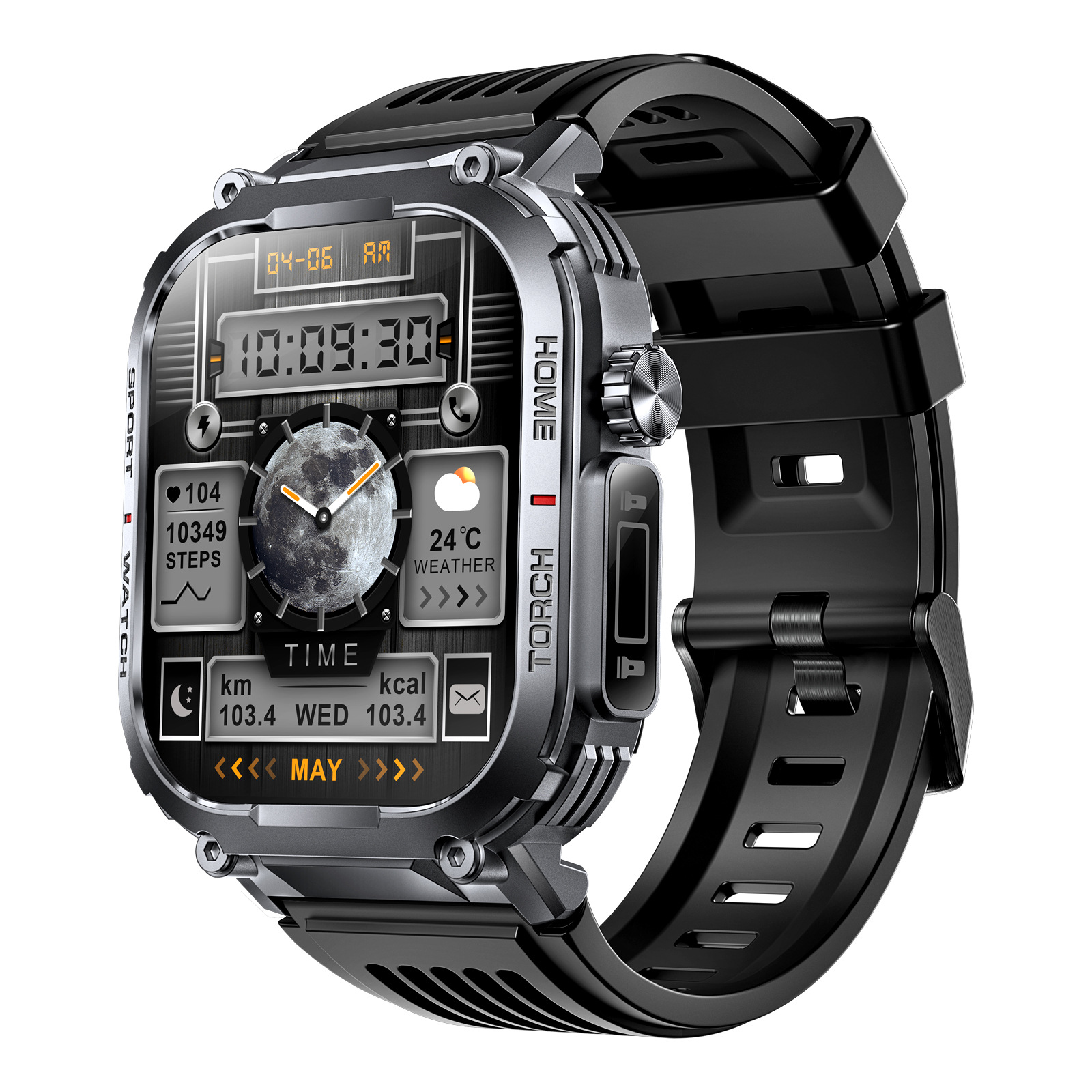 The new outdoor sports smartwatch S320B features Bluetooth communication and is water-resistant with a compass and 3ATM Item Picture