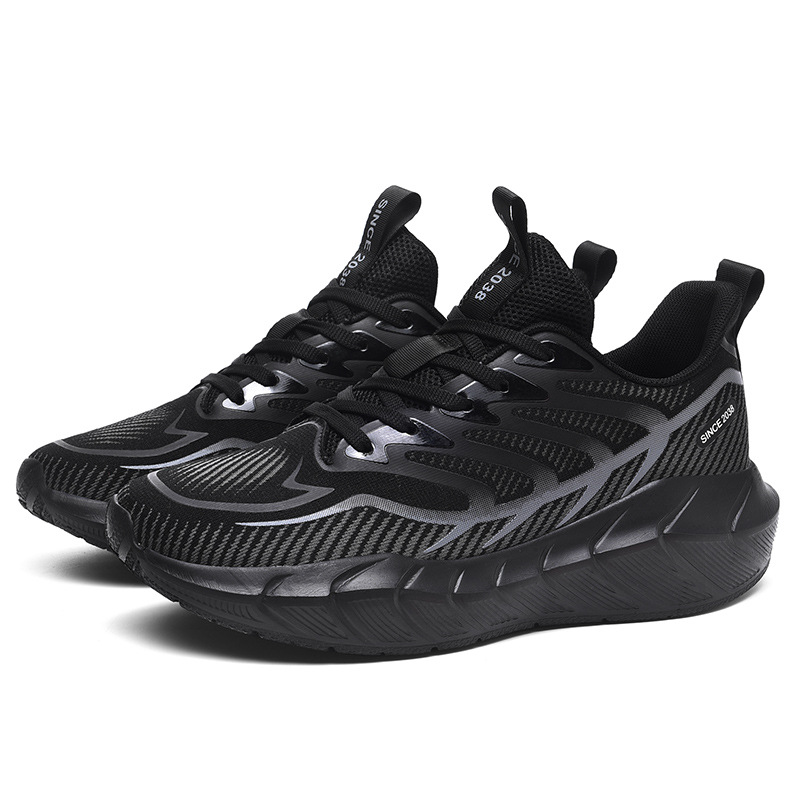 cross-border new arrival platform racing sneakers high elastic running shoes for middle school students men and women couple breathable flyknit mesh shoes Item Picture
