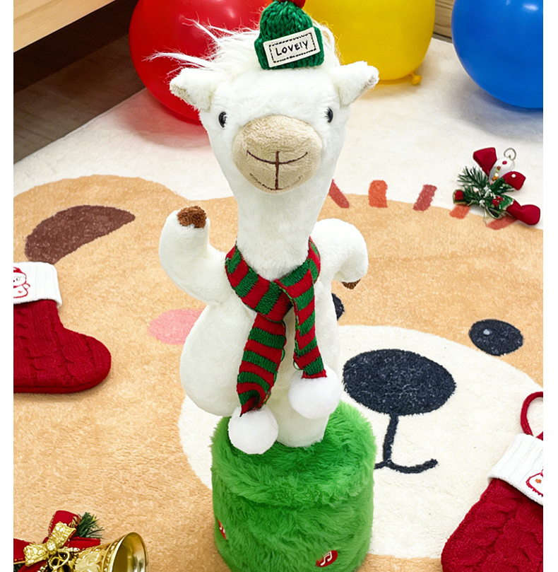 New cross-border rotating rod funny repeat reading recording singing dressing alpaca wool toy pic 3