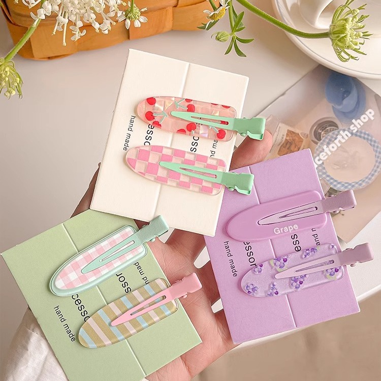 sweet cute juice seamless barrettes female forehead bang clip cosmetic clip ins hairpin broken hair hairpin headwear Specification drawing