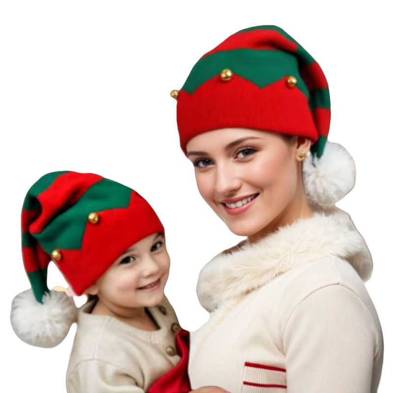 cross-border winter mom and baby parent-child new knitted hat holiday dress up santa claus warm wool hat children Application Scenario