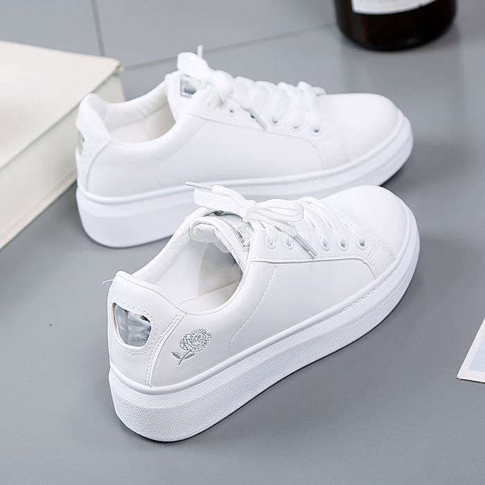 korean style versatile student women's shoes flat sneakers 2023 autumn fashion sneakers low top white shoes casual shoes Application Scenario