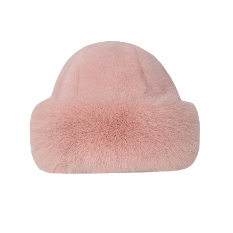cross-border mongolian fur women's winter new thickened warm-keeping and cold-proof imitation fur fashion mink-like bucket hat women's hat Item Picture
