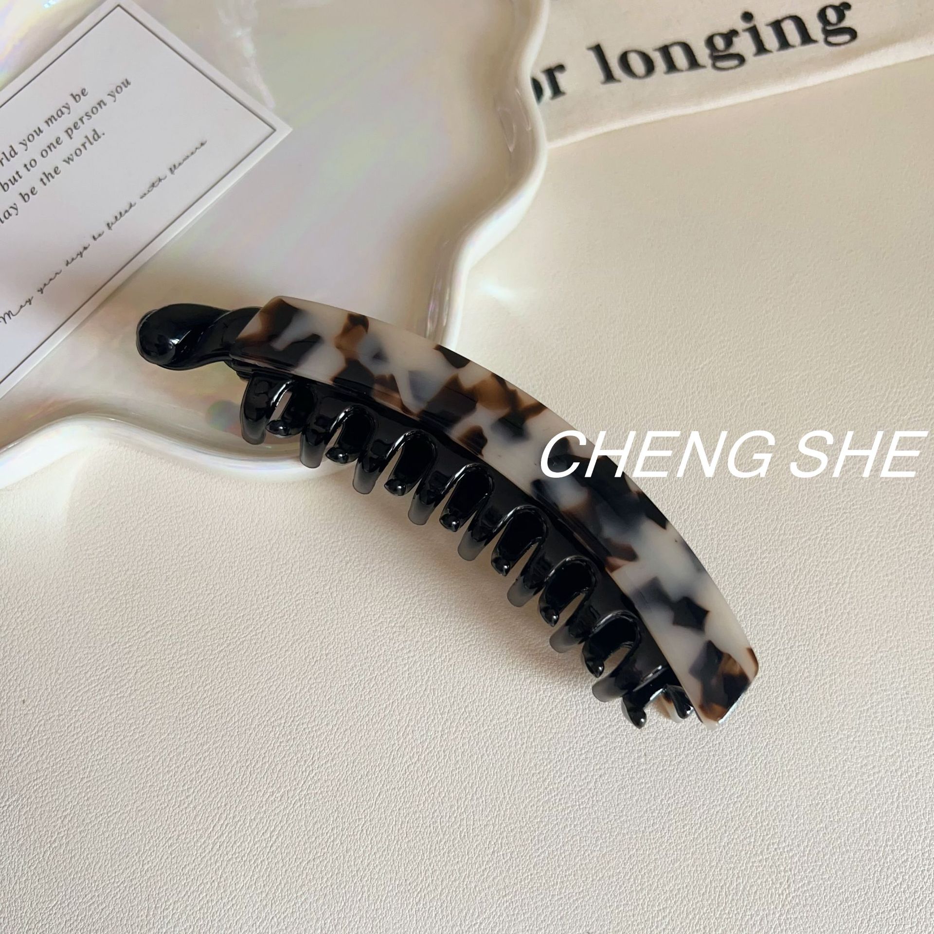 multi-count large banana hair clip ~ korean france vertical clip back head ponytail clip barrettes leopard print french twist clip Specification drawing