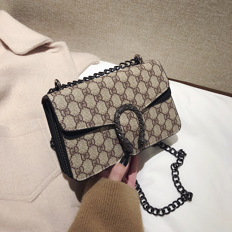 cross-border bag 2025 new fashion dionysian cross-body bag vintage printed mini shoulder crossbody chain women's bag bags details Picture