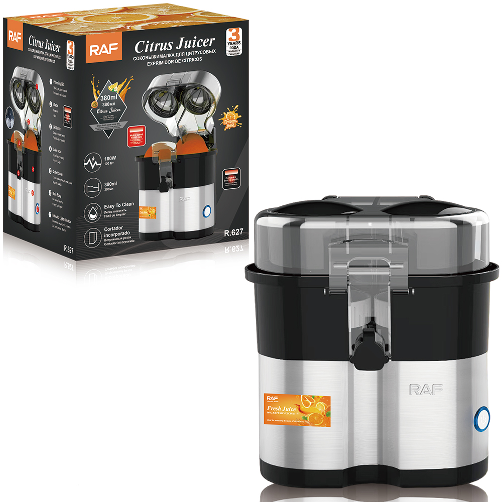 RAF European standard cross-border new double-head juicer, automatic orange juicer with juice separation, portable juicer Item Picture