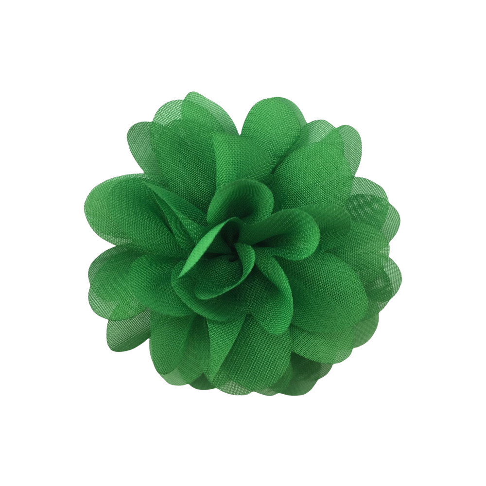 cross-border 5cm children's chiffon flower barrettes girl princess half cloth wrapper double fork hairpin cute baby side clip headdress Item Picture