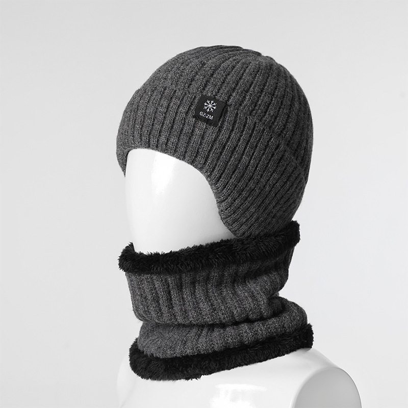 men's winter hat scarf men's big head circumference elderly ear protection autumn and winter warm elderly earflaps thickened thumbnail