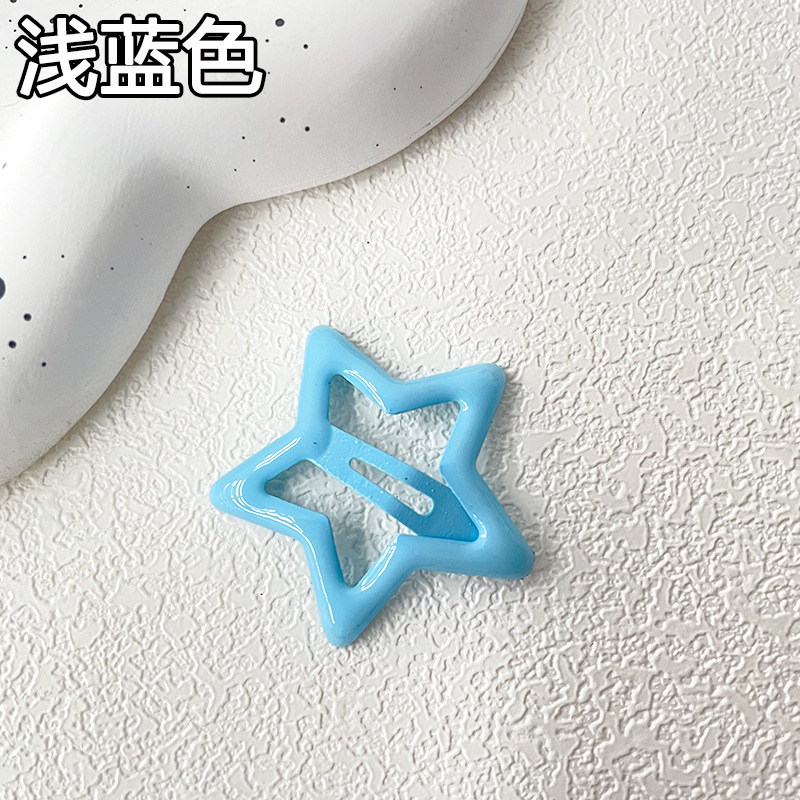 solid color xingx a pair of hairclips five-pointed star bb clip broken hair hairpin vitality girls' hairpin sweet girl bang clip side clip full figure