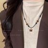 tigereye woven leather string necklace autumn and winter 2024 yandan new popular sweater retro style temperament matching Application Scenario