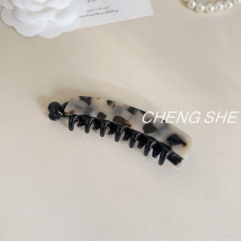 multi-count large banana hair clip ~ korean france vertical clip back head ponytail clip barrettes leopard print french twist clip details Picture